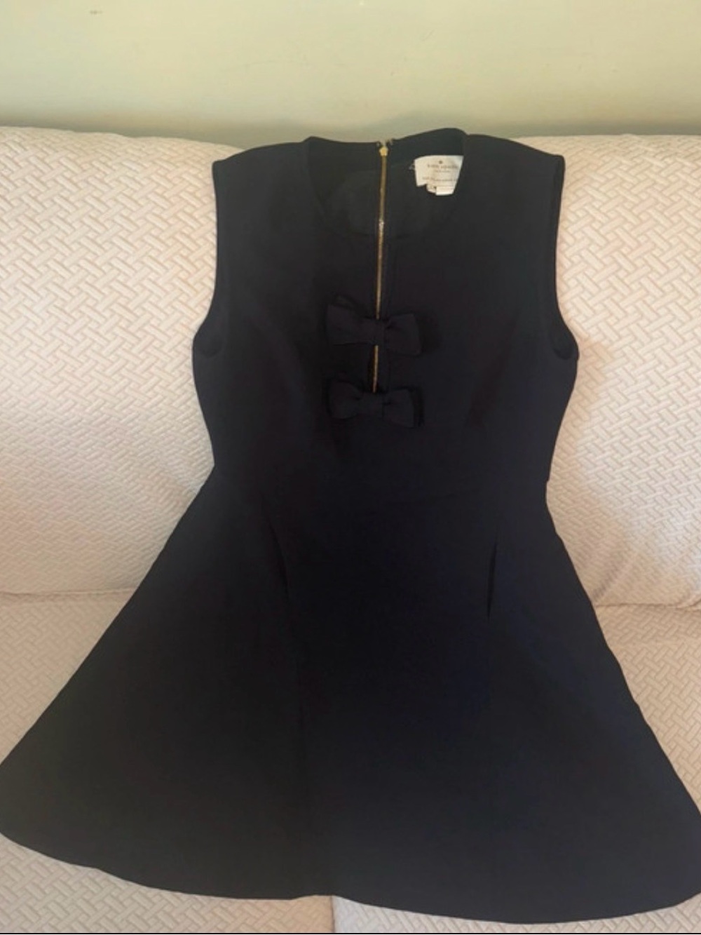 Kate Spade Black Double Bow Fit & Flare Dress Size 4